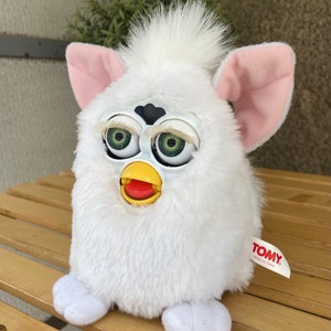 Vintage White Snowball Furby Tomy 1998 WORKING With Green Eyes