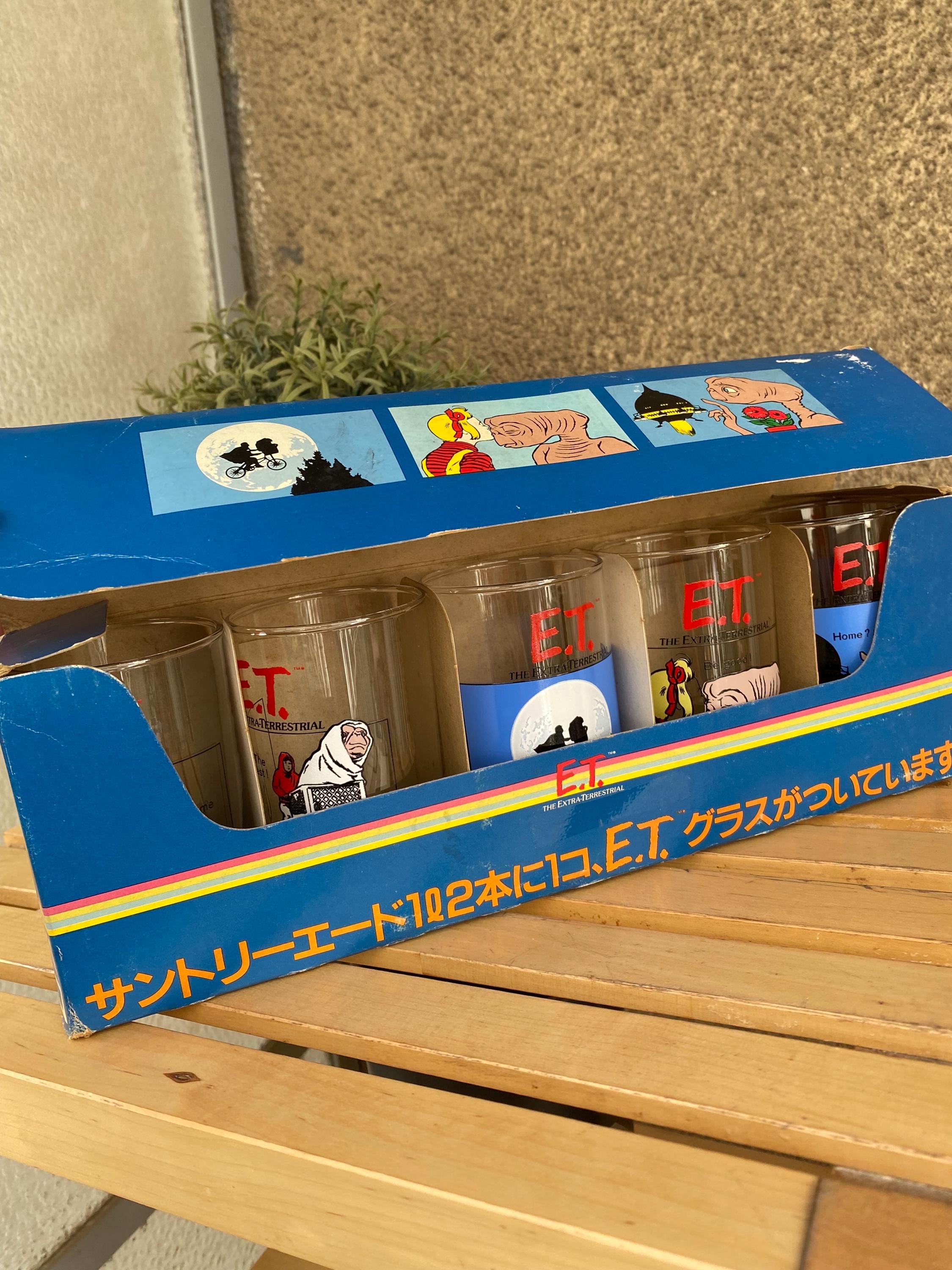 Rare Vintage ET Extra Terrestrial Drinking Glass Set of 5 Japan