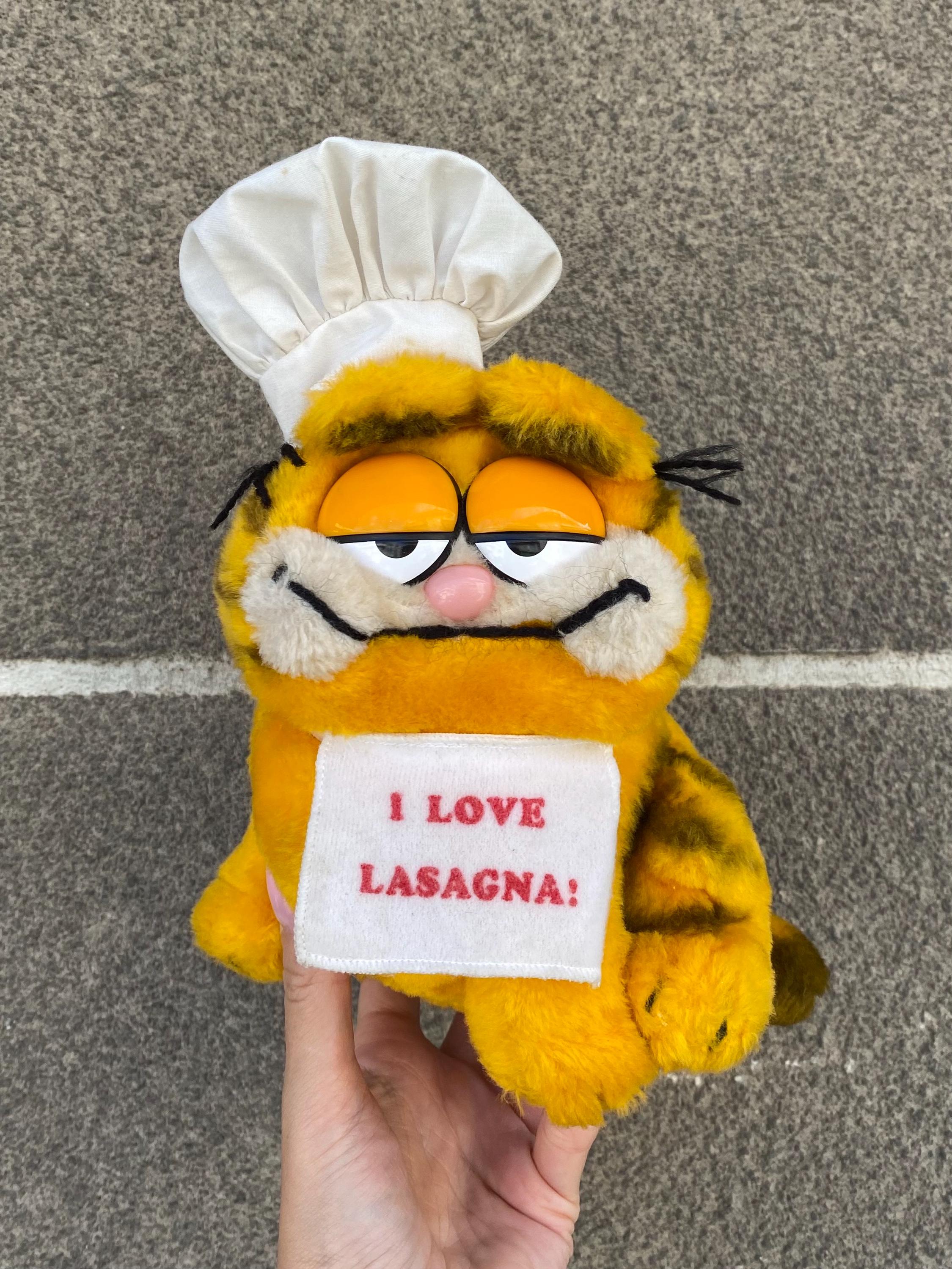 DAKIN ガーフィールド シェフ ぬいぐるみ ヴィンテージ Vintage Garfield Chef Plush Toy I Love Lasagna 1981 Dakin Korea - Etsy