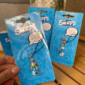 The Smurfs mobile hangers set of 4 / Peyo Smurfs small figurines keychains for small cute gifts