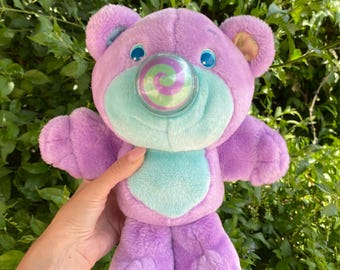 Vintage Nosy Bear Dizzy Lavender Plush Toy 1980-90s Nose-not