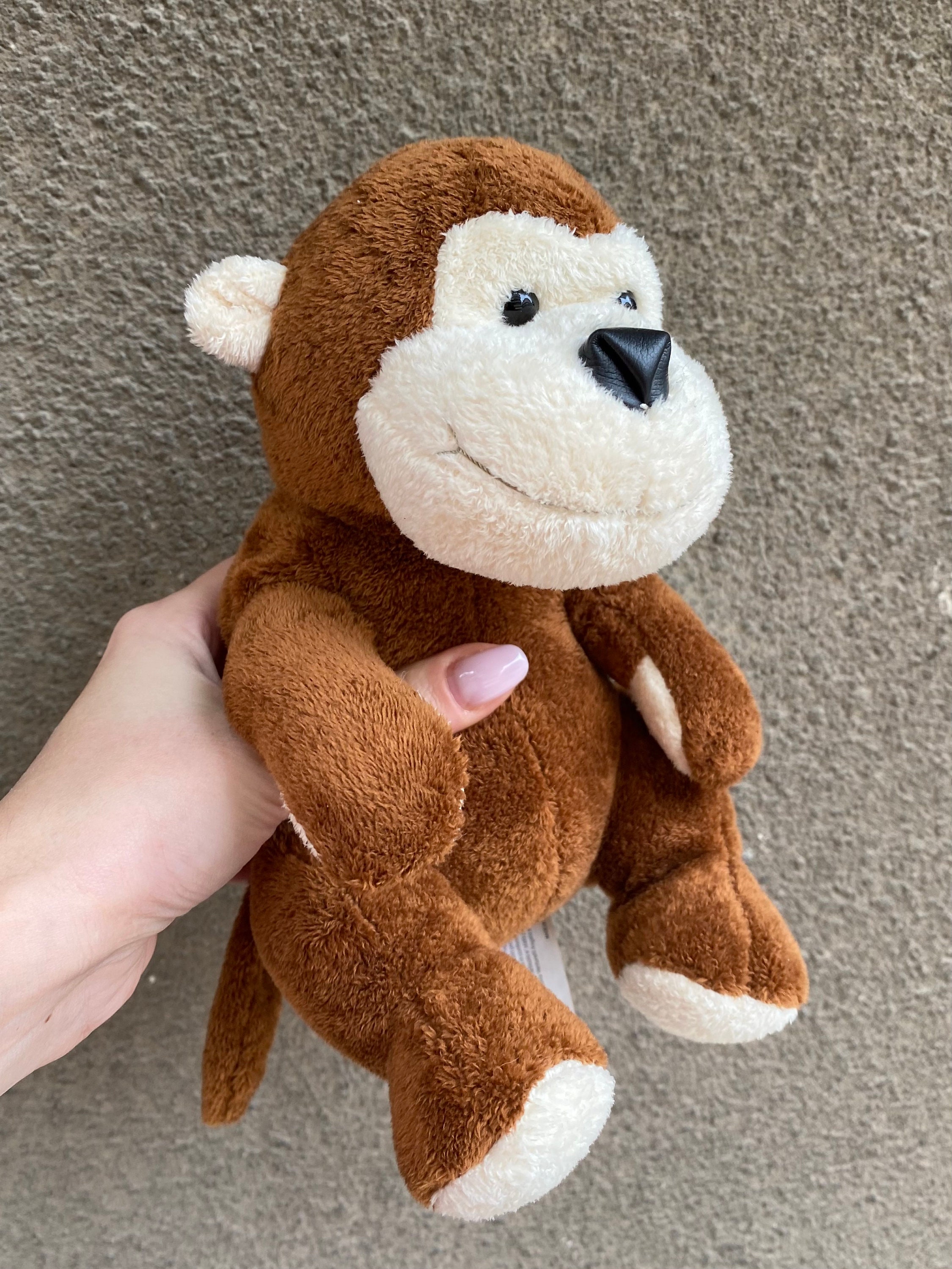 Brown Monkey Plush Stuffed Toy Lelly Venturelli Angelo, Soft Brown & Creamy  Baby Ape Toy 