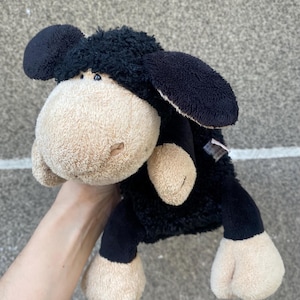 Vintage Nici Schaf Jolly Mah Schwarze Plüsch Stifte oder Schminktasche Deutschland