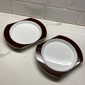 Rare Alitalia set of 2 Plates 1970s first class Italian airlines design Joe Colombo and Ambrogio Pozzi made in Italy