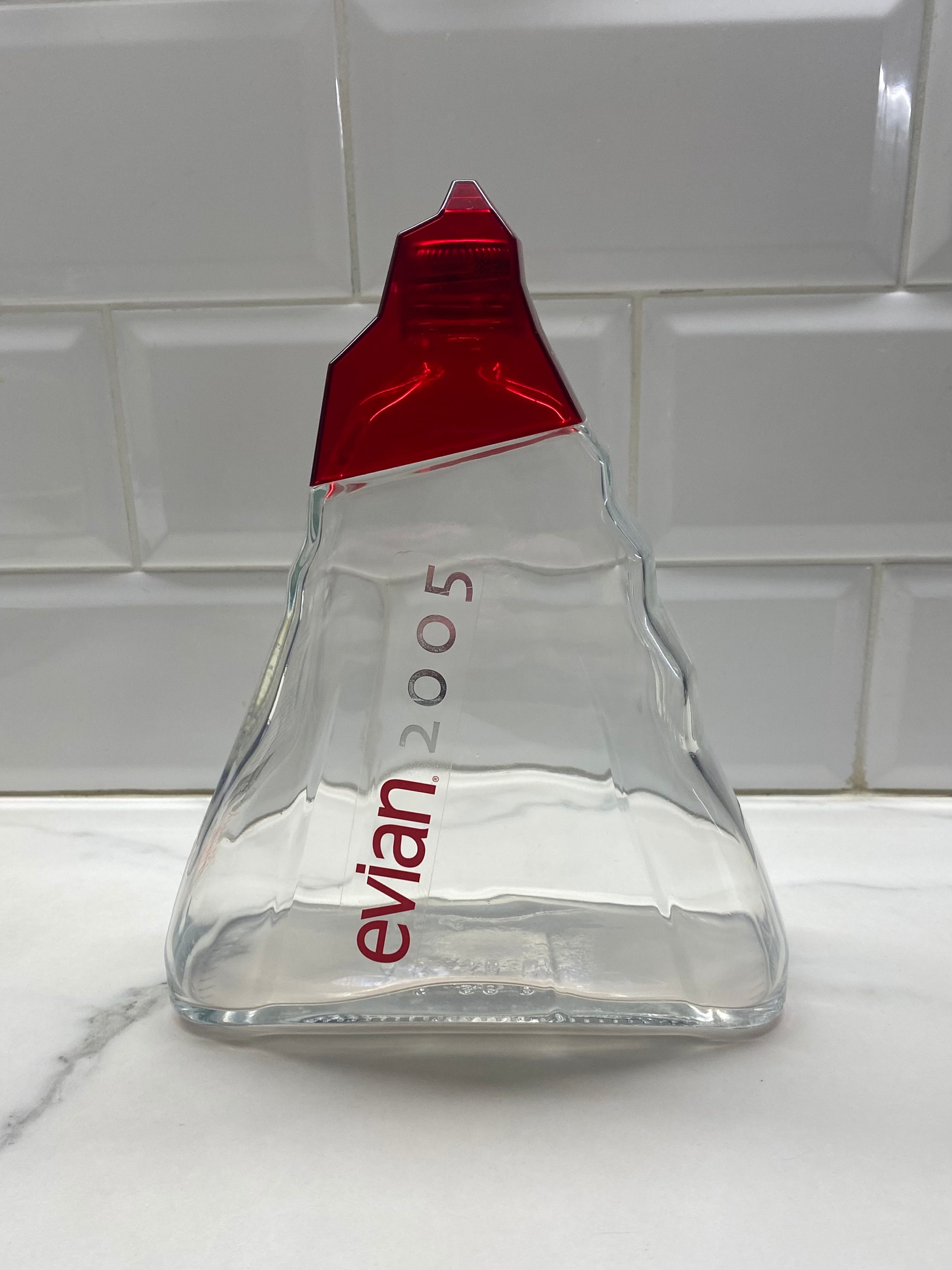 Collectable Evian Glass Bottle Limited Edition by Paul Smith