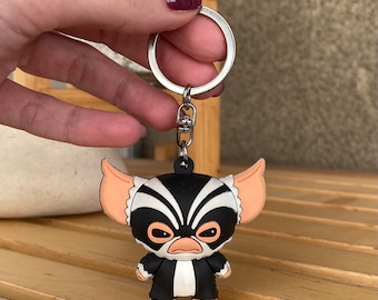 Porte-clés en pvc Evil Gremlin Mohawk noir et blanc, petite figurine de collection Gizmo Gremlins pour animal de compagnie monstre mignon