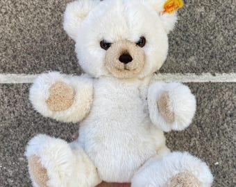 Vintage Steiff Bear Petsy 012457 Cream Plush 1990s Made in Germany