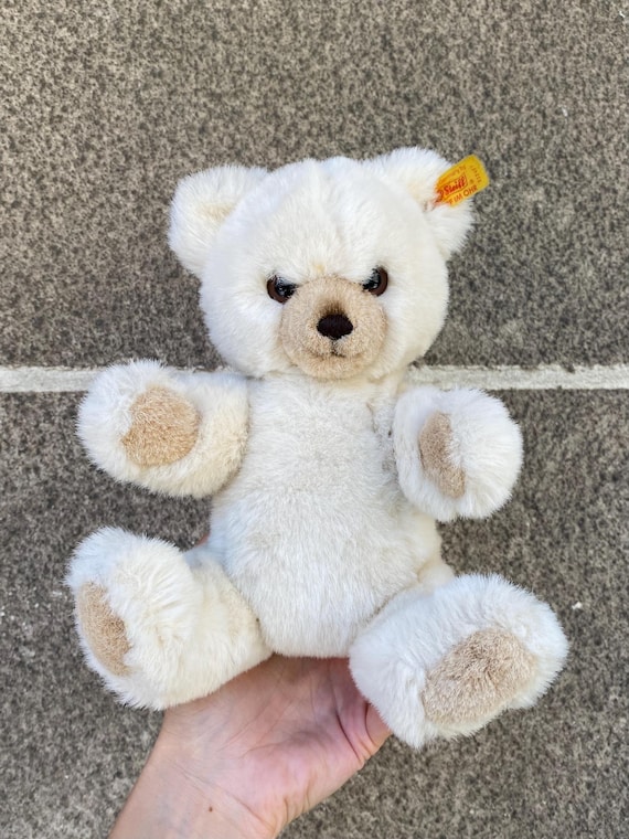 Vintage Steiff Bear Petsy 012457 Cream Plush 1990s Made in Germany