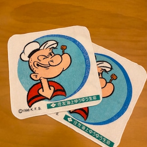 Rare Popeye the Sailor Small Kitchen Towels set of 2 1996 K.F.S., vintage Popeye new old stock kitchen utensils for a gift