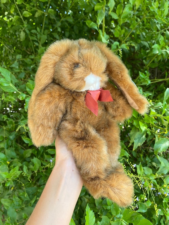Vintage Brown Bunny Plush 1992 Purr-fection Floppy Rabbit by MJC