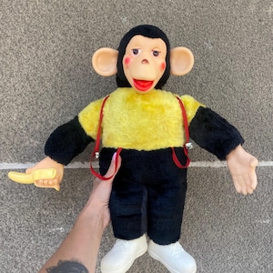 Vintage Mr Bim Zippy Monkey Plush: 1960s Japanese Chimpanzee Toy