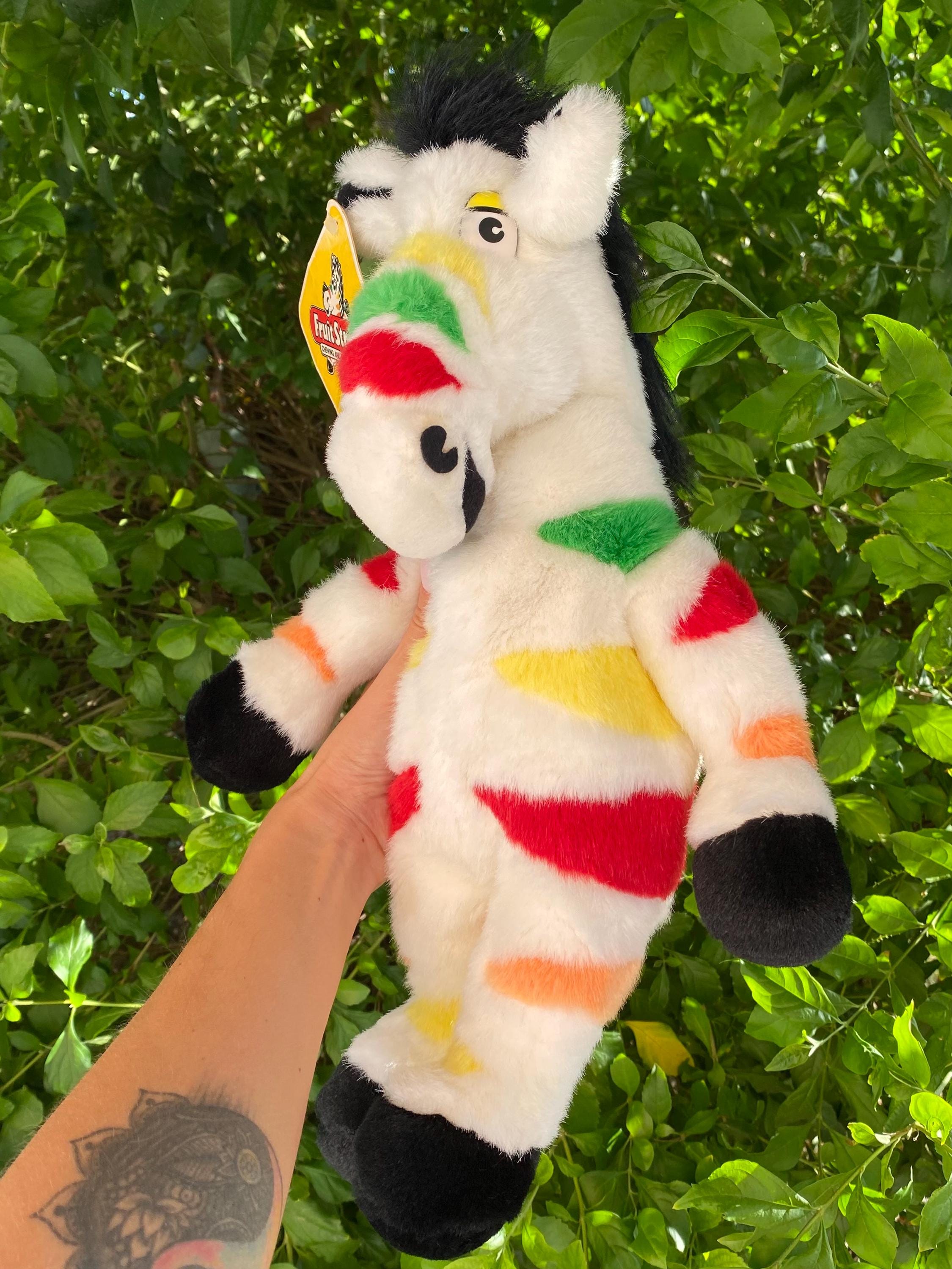 Vintage Fruit Stripe Bubble Gum Zebra Plush Mascot 1990s