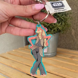 Vintage Jar Jar Binks vinyl keychain 1990s Applause new old stock unused, Star Wars collectable keyring Jar Jar