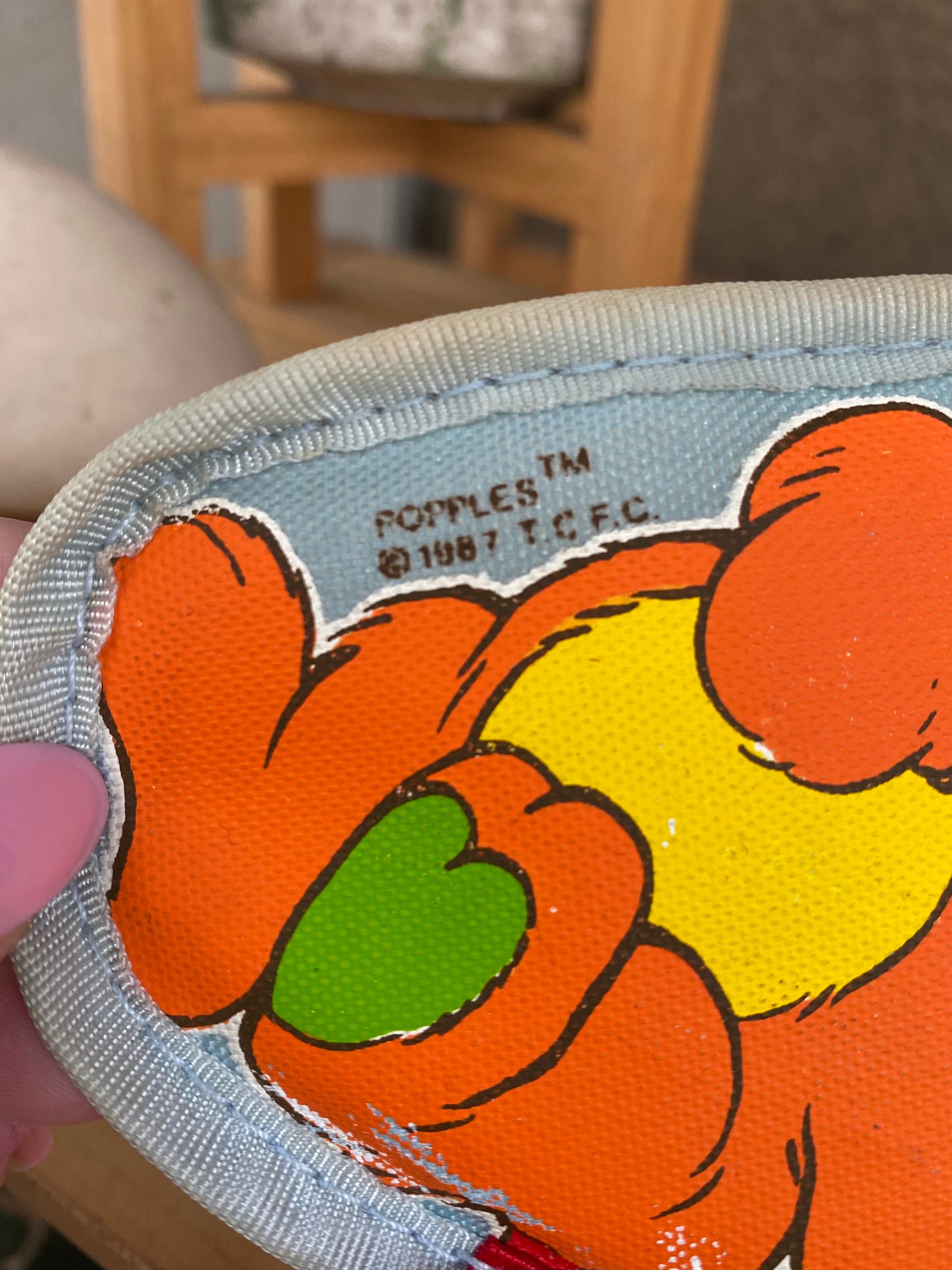 Vintage 1987 Orange Popples Puzzle Keychain - Rare Collector's Key