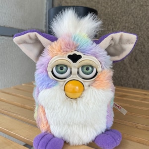 NOT-WORKING Furby Tie Dye multicolour 1998, vintage colourful furby purple green orange generation 4 for collector’s display