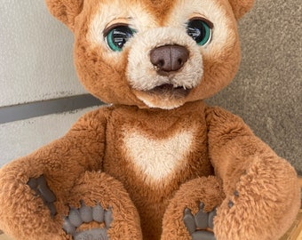 Mignon et grand ourson interactif FurReal Friends, beau bébé ours brun rare en fourrure en état de marche