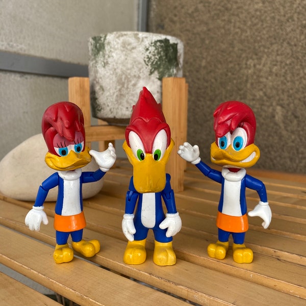 Woody Woodpecker PVC-Figur Walter Lantz 1990er Jahre You Choose, seltene kleine sammelbare Minifiguren Woody Woodpecker