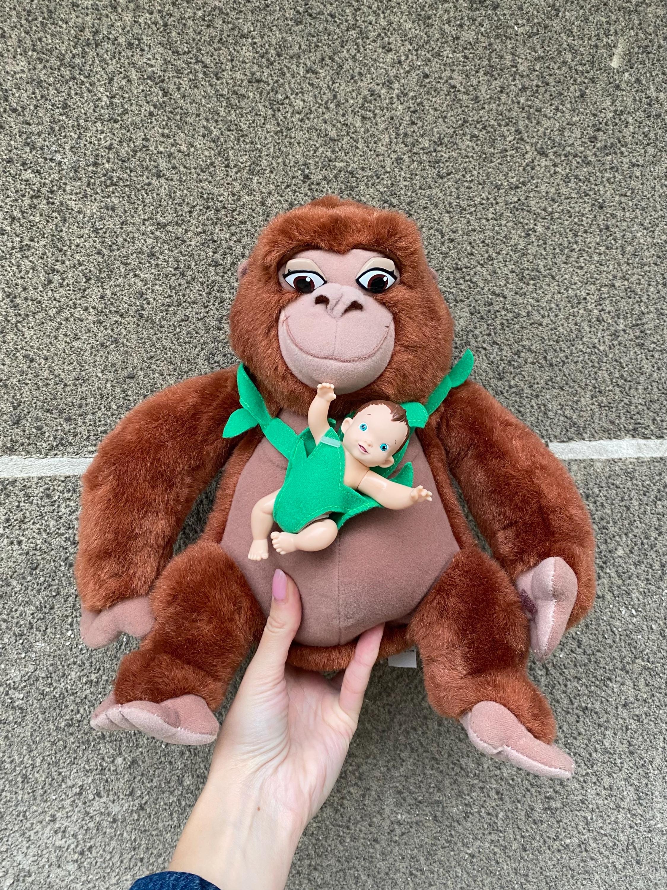 Vintage Kala Monkey Plush With Baby Tarzan 1998 Battery Operated