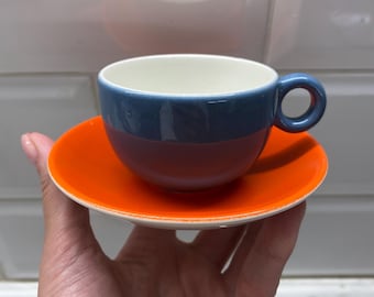 Vintage Pagnossin Ceramica Espresso X2 Cups + Saucers Set Riccardo