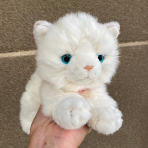 White Cat Kitten Plush Toy Keel Toys, Soft Fluffy White Stuffed