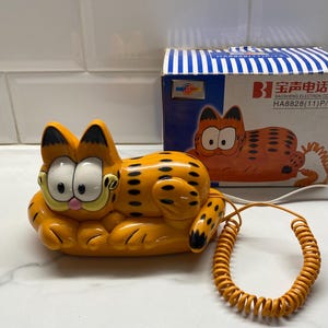 Vintage Garfield Cat Telephone: 1980s Working in Box