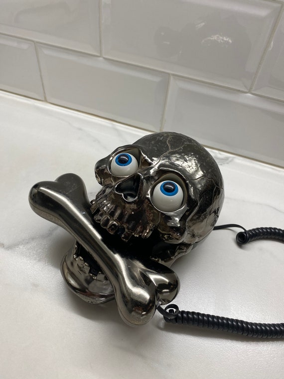 Novelty Skull Telephone 1980s Vintage Novelty Phone Etsy