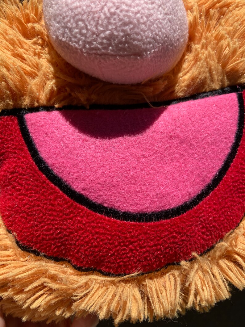 Muppet Fozzie the Bear fluffy cushion, appliqued Fozzie Bear head pillow Jim Henson Muppet show Collectable home supplies image 5