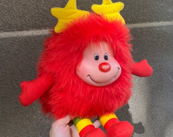 Rainbow Brite Red Sprite Romeo Plush Toy 1984 Mattel, Cute Rainbow Brite Red Sprite Romeo Plush Toy 1984 Mattel, Cute