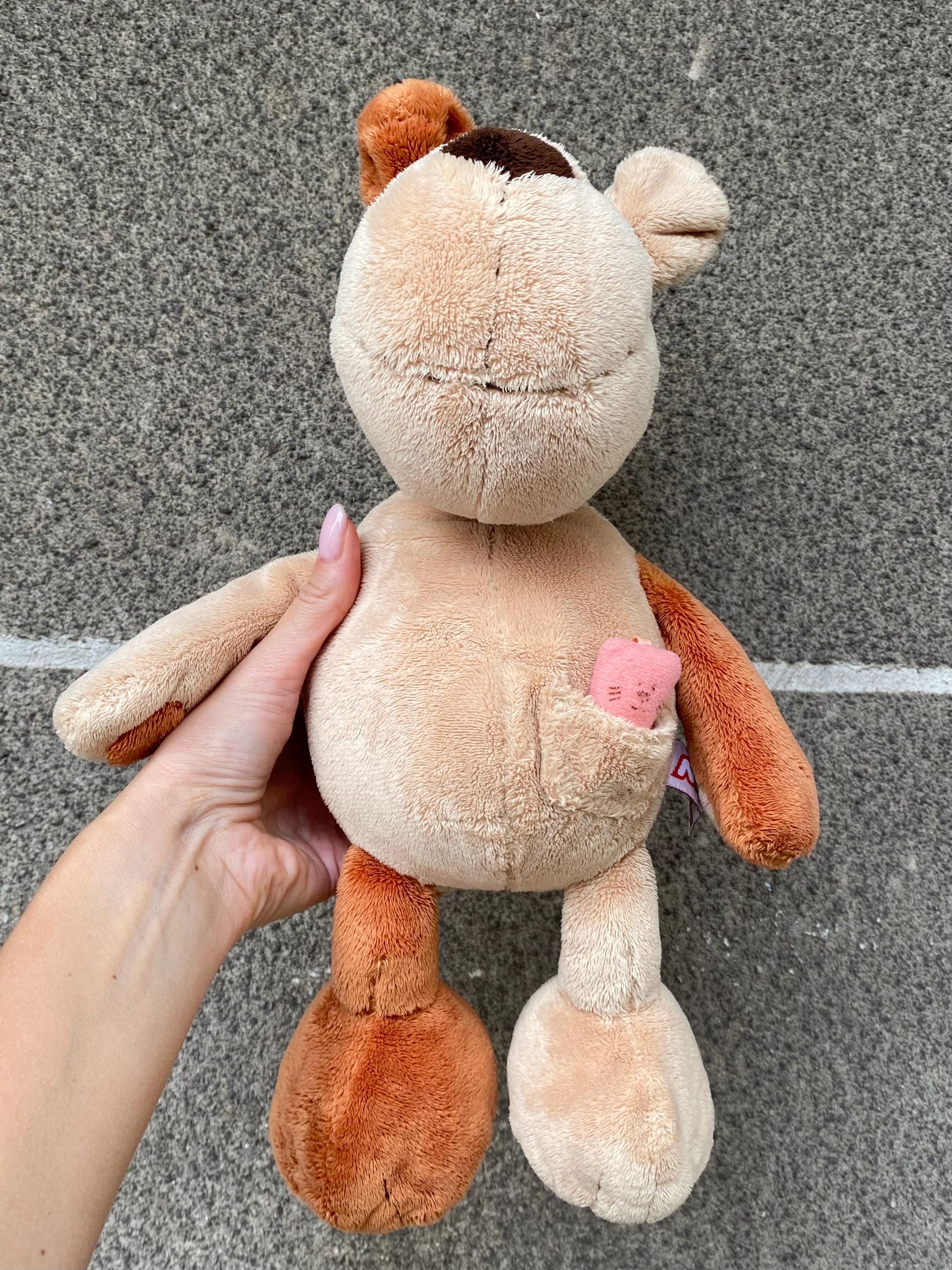 ヴィンテージベージュ犬のフロッピーぬいぐるみおもちゃNiciドイツ