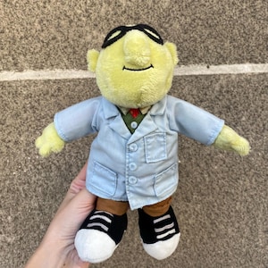 Jim Hensons Dr. Bunsen Muppet Plüschtier Disney 25 cm, ausgemustert 2011 Sammlerstück Bunsen Honeydew kleiner Sitzsack