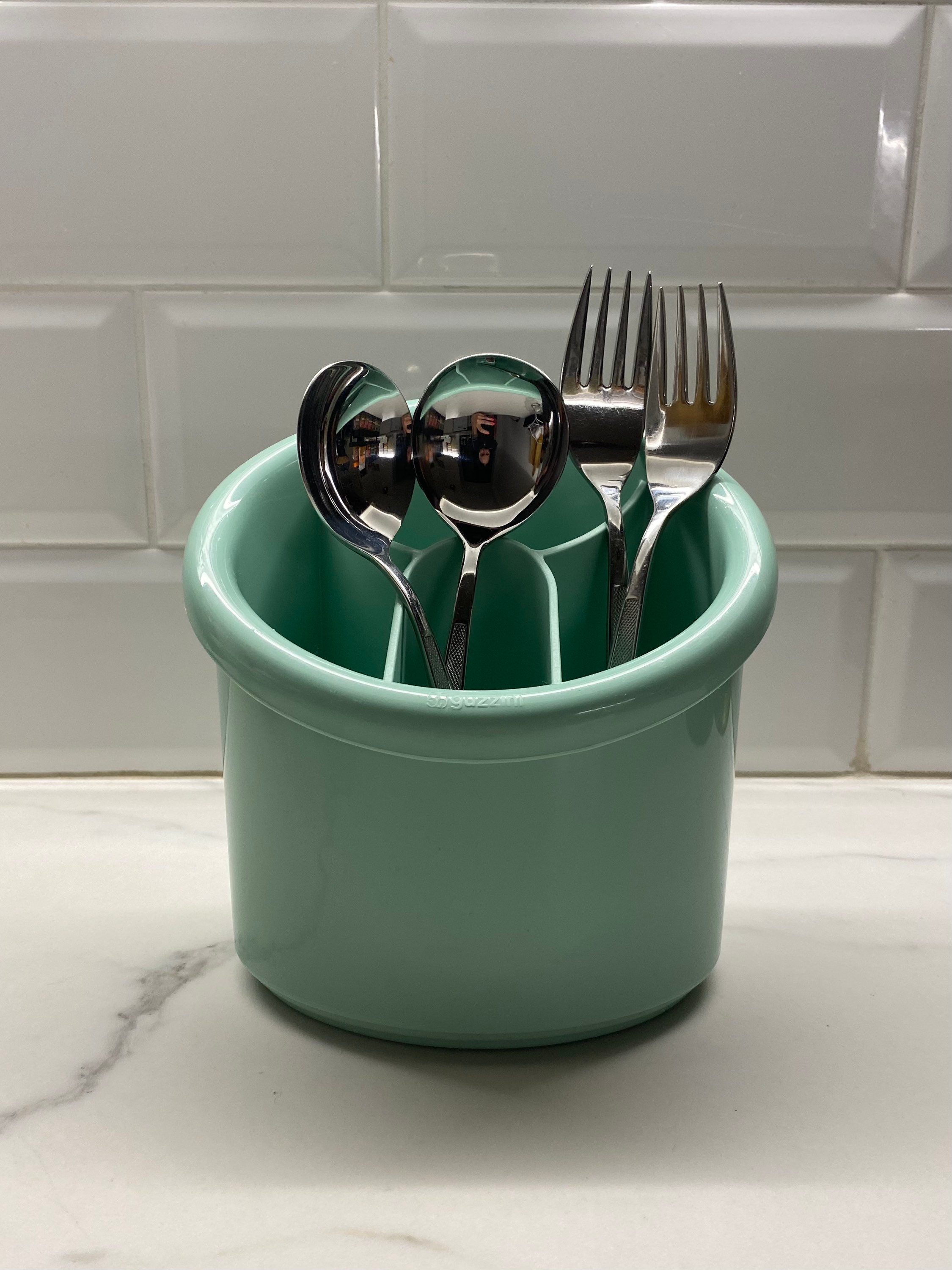 Guzzini Cutlery Drainer Vintage Mint/green Cuttery Holder Etsy