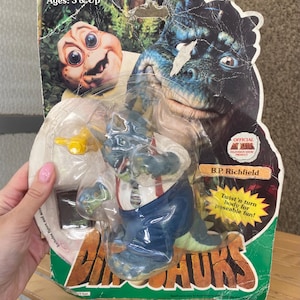 Bradley P Richfield pvc figure toy 1991 new old stock on card, vintage Baby Sinclair dinosaur family official figurine TV series Dinosaurs