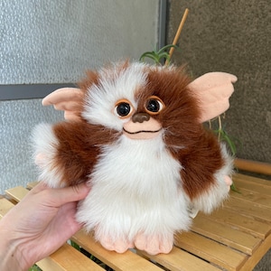 Peluche Gizmo Gremlins, giocattolo da collezione vintage del 1998, super carino e soffice animaletto Gizmo marrone e bianco