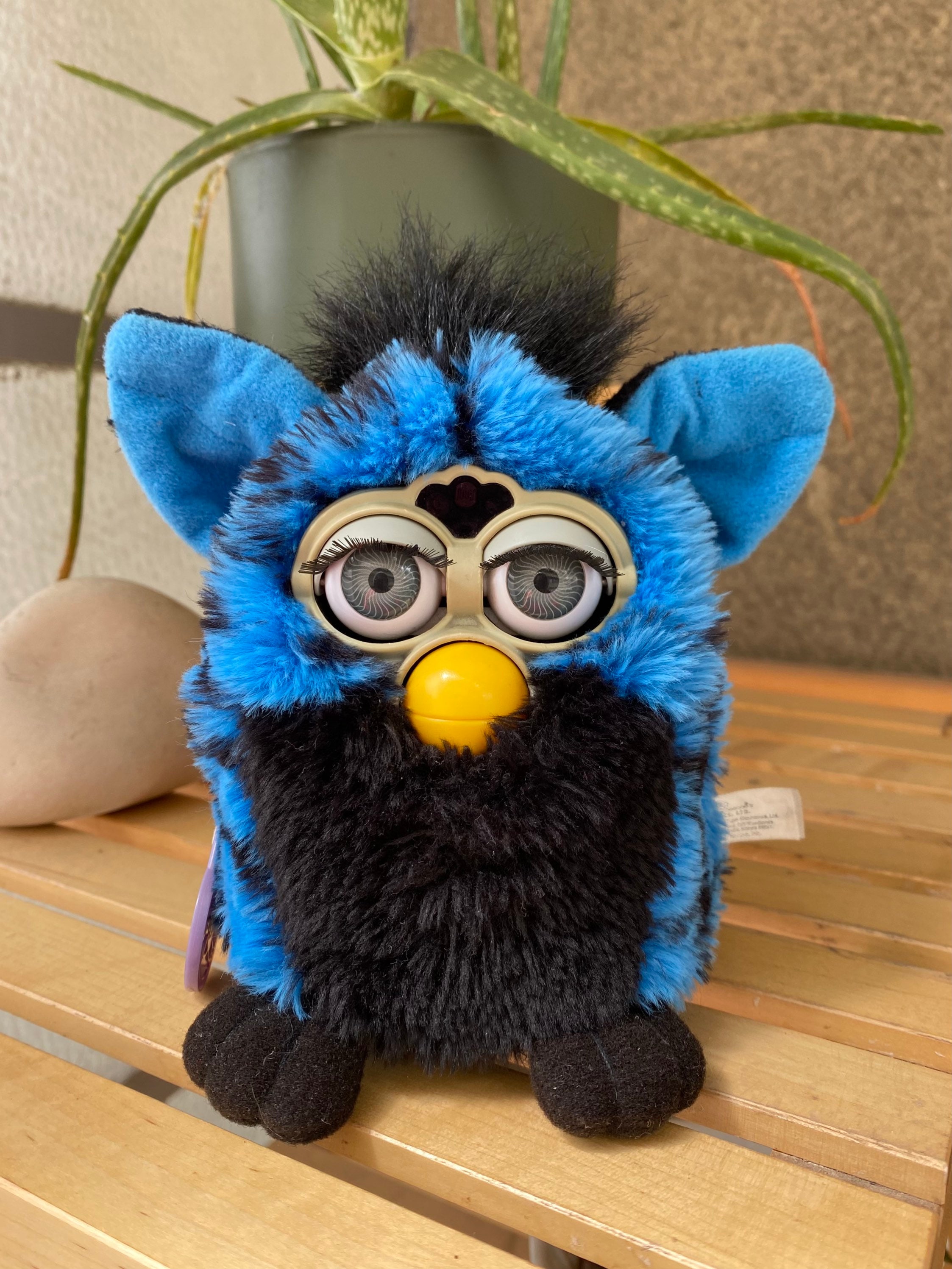 Blue & Black Furby Toy Blue Turtle 1998 WORKING, Vintage Blue