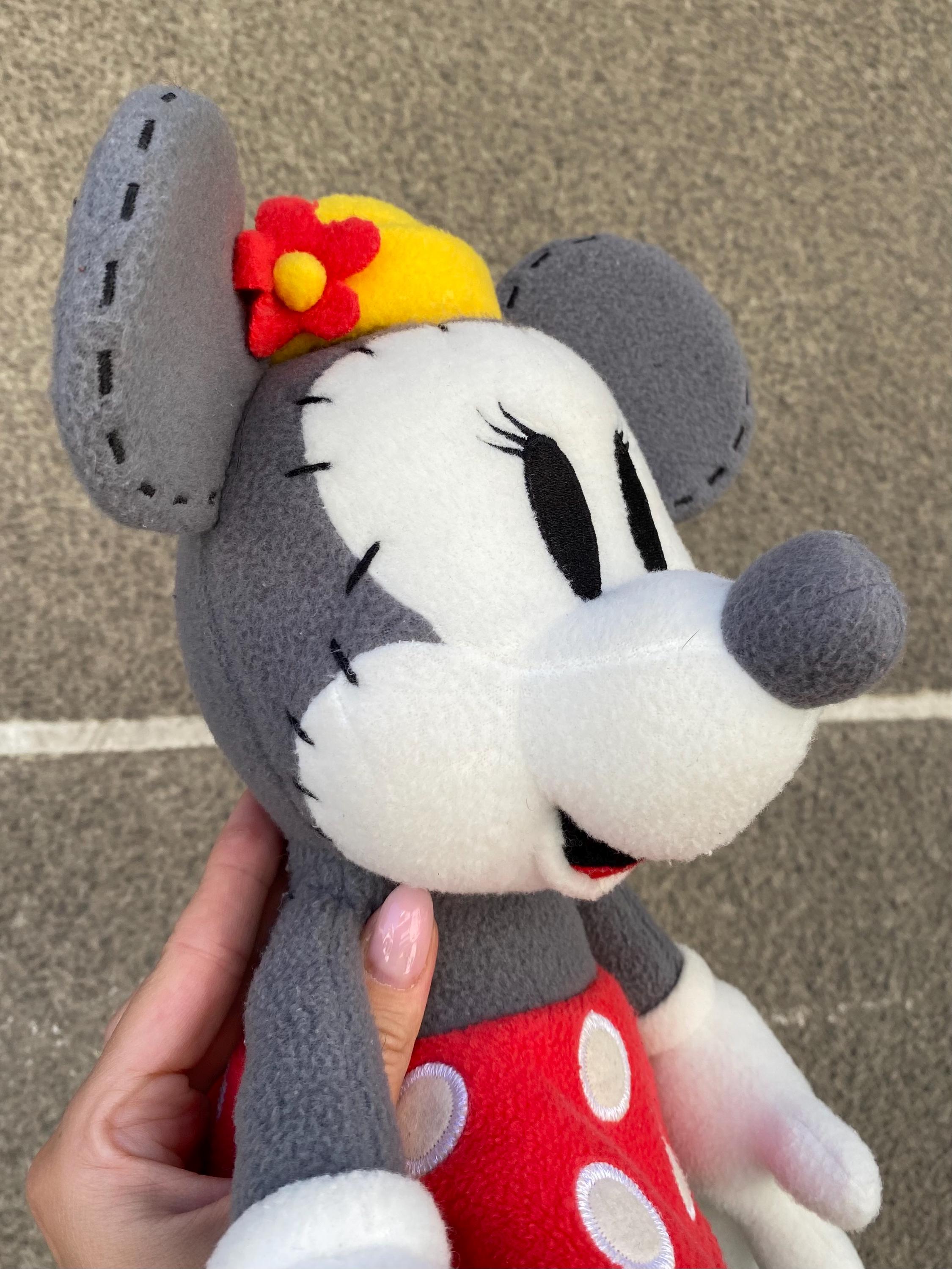 希少なヴィンテージ ミニーマウス グレー ぬいぐるみ 1990年代