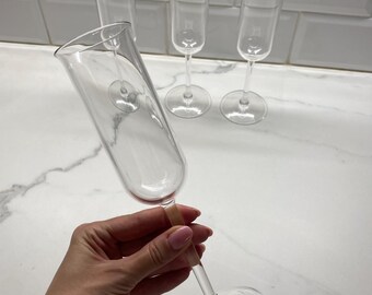 Rare Guzzini Rio tall slim champagne glass set of 4, acrylic Flute Set