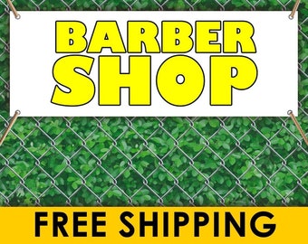 Barbershop 13 oz Banner Heavy-Duty Vinyl Single-Sided with Metal Grommets Non-Fabric Barbershop 13 oz Banner Heavy-Duty Vinyl Single-Sided with Metal Grommets Non-Fabric