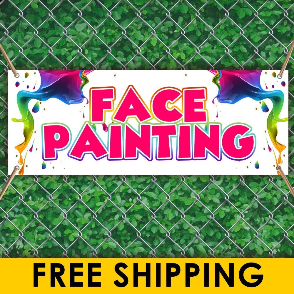 Face Painting 13oz Vinyl Banner Sign With Grommets Advertising Etsy