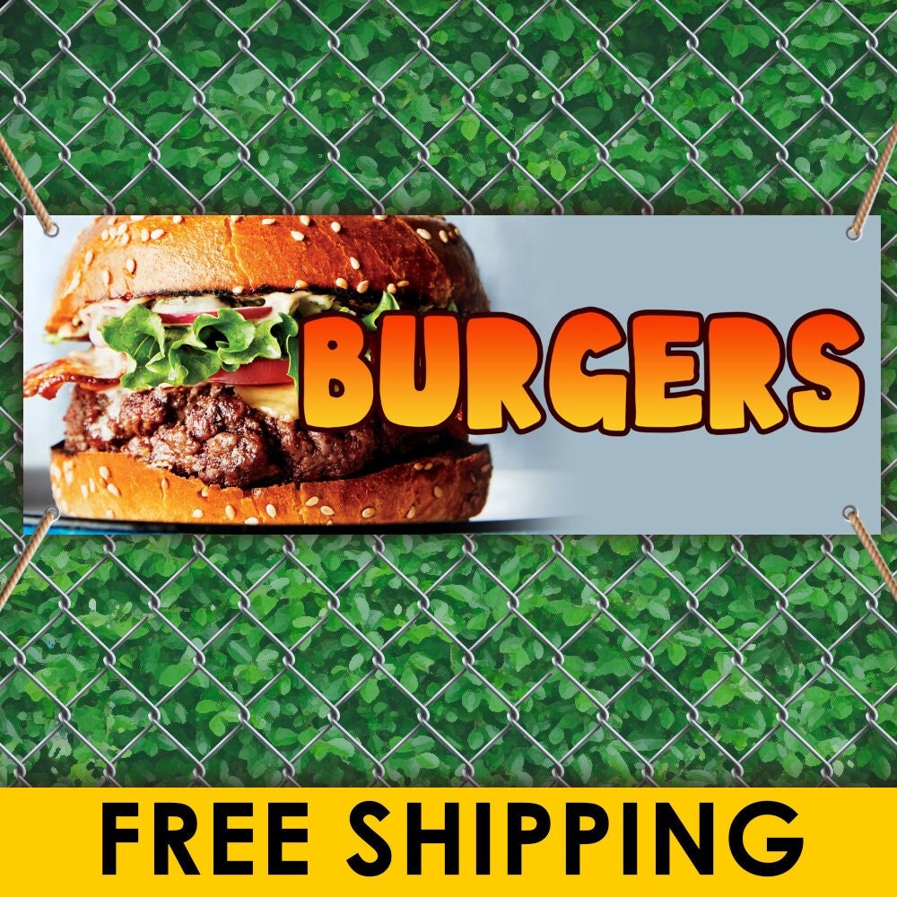 BURGERS Advertising Vinyl Banner Flag Sign Many Sizes Available USA 