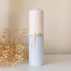 Traukerze &quot;ja&quot; mit personalisierter Gravur in verschiedenen Farben | Ein elegantes Accessoire für Eure Hochzeit | Hochzeitskerze  | H121