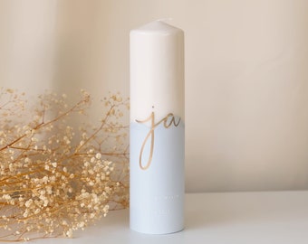 Wedding candle "yes" with personalized engraving in various colors | An elegant accessory for your wedding | Wedding candle | H121