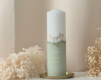 Personalized "Dove" Christening Candle for Girls and Boys in Various Colors | A Unique Christening Accessory | R214