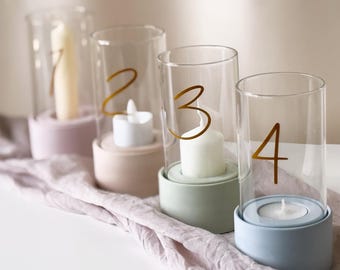 Personalized lanterns with table number & guest list – wedding decoration, table numbers wedding, guest gift, seating plan, table decoration