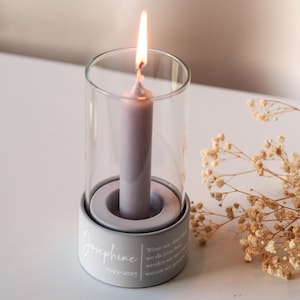 Funeral lantern with name, date & dedication for tealights and taper candles | Personalized mourning gift | Memorial candle | Remembrance candle