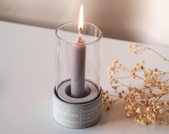 Funeral lantern with name, date & dedication for tealights and taper candles | Personalized mourning gift | Memorial candle | Remembrance candle