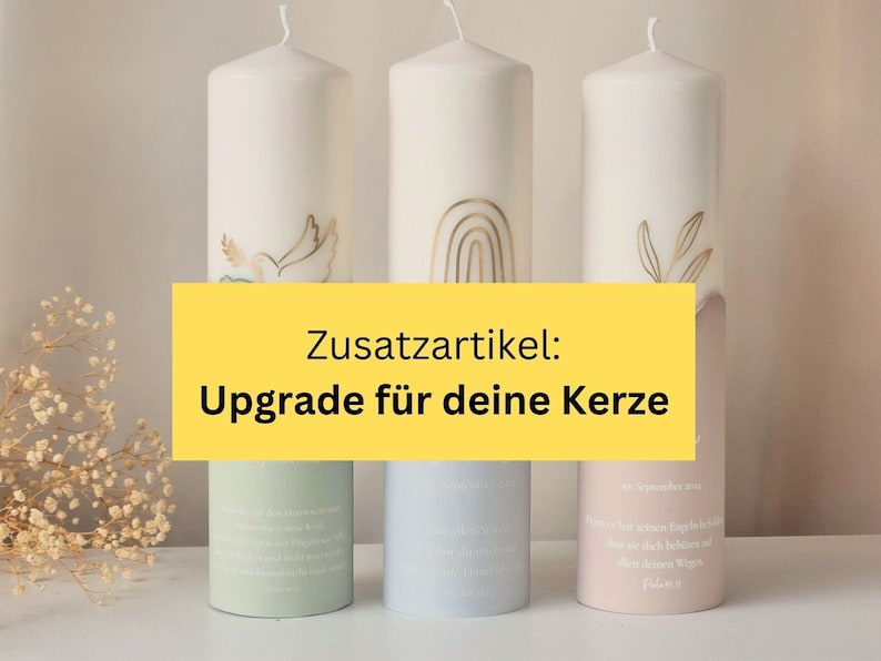 Upgrade für deine Kerze Kombinierbar mit allen Tauf und Traukerzen im Shop Bild 1