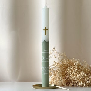 Communion candle | Baptismal candle with a golden cross personalized in various colors | A unique accessory for communion