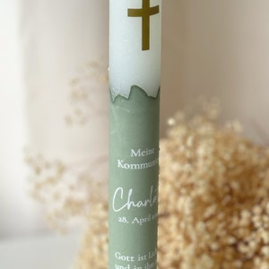 Baptism candle Communion candle personalized with golden dove in different colors A unique accessory for baptism image 5