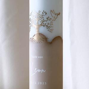 Baptism candle Tree with dove for girls and boys personalized in green and more colors A unique accessory for baptism R216 image 6