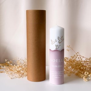 Tubo de vela feito de papel kraft para sua vela | O acessório perfeito para guardar a sua vela de baptismo ou de casamento